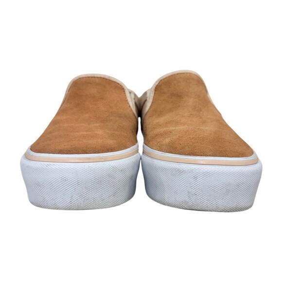 Vans Classic Slip-On Peach Suede Canvas Shoes Women’s Size 7.5 Casual Platform - Picture 2 of 9